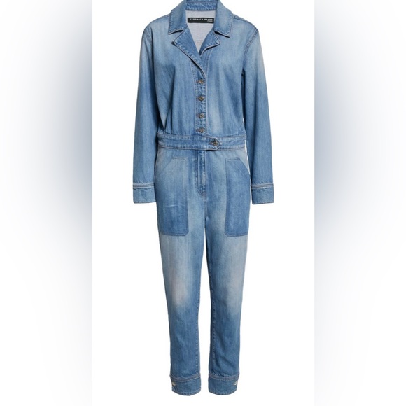 Veronica Beard long sleeve denim jumpsuit - Picture 5 of 8